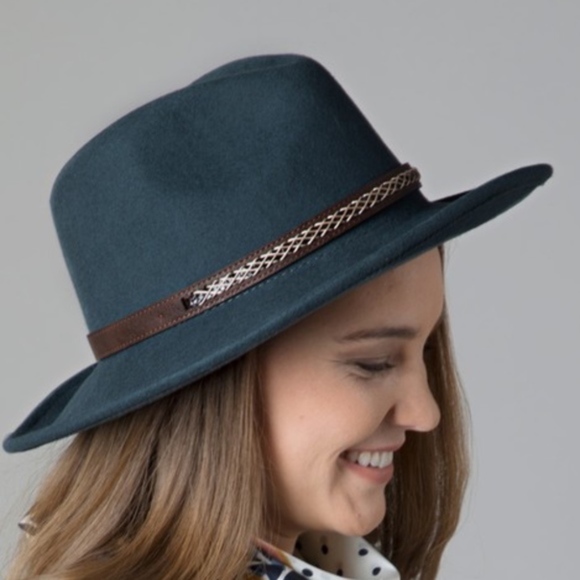Bellanblue Accessories - DOLLY Western style panana hat - TEAL GREY